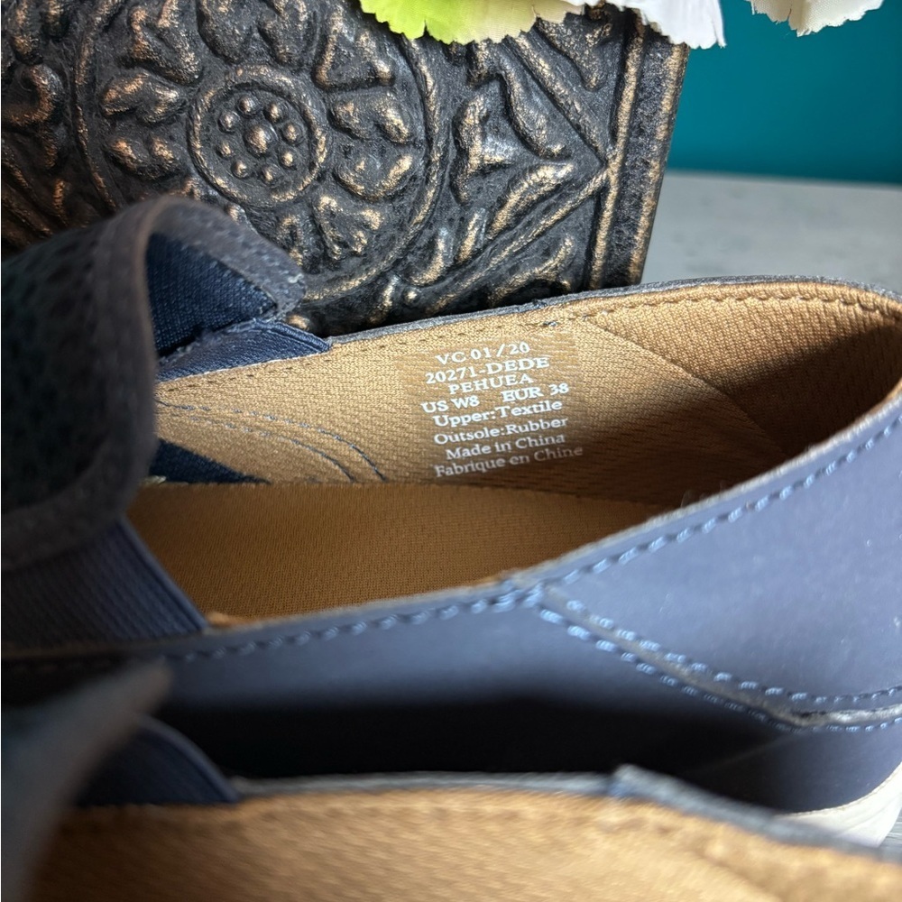 Olukai Blue and White Slip On Loafers with Breathable Mesh Upper - Picture 4 of 5